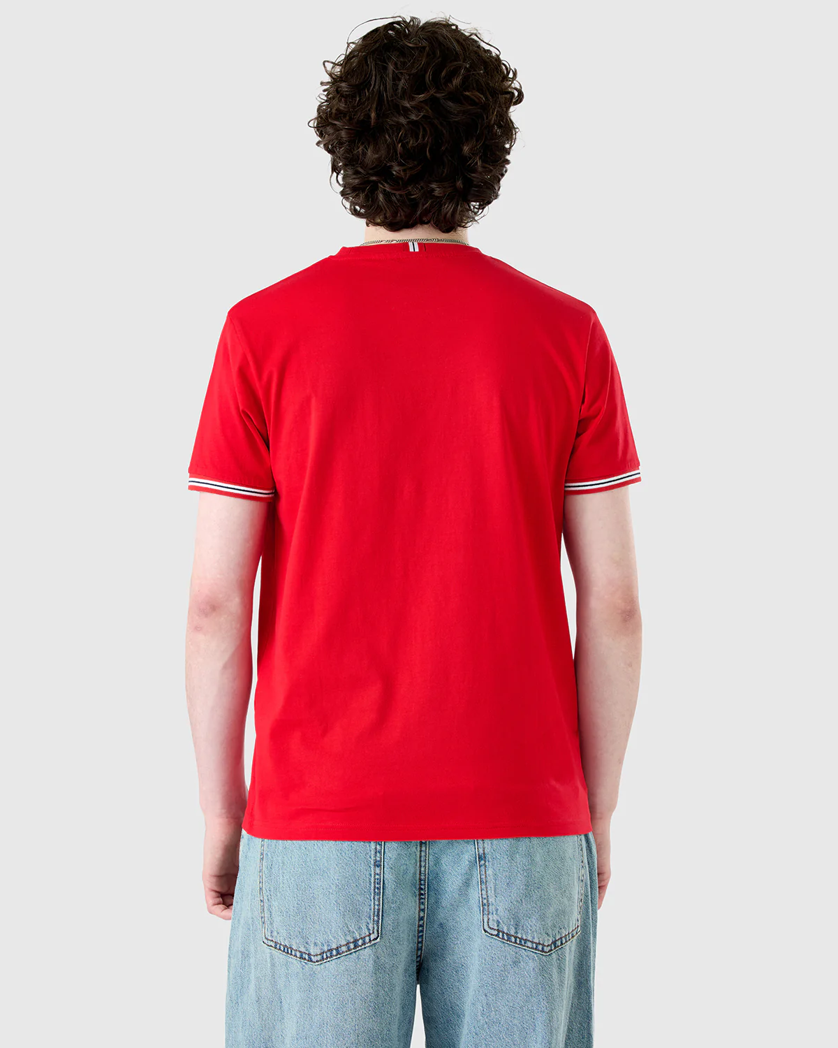 NFFC Red Sports Casual Tipped Sleeve T-Shirt - Image 3
