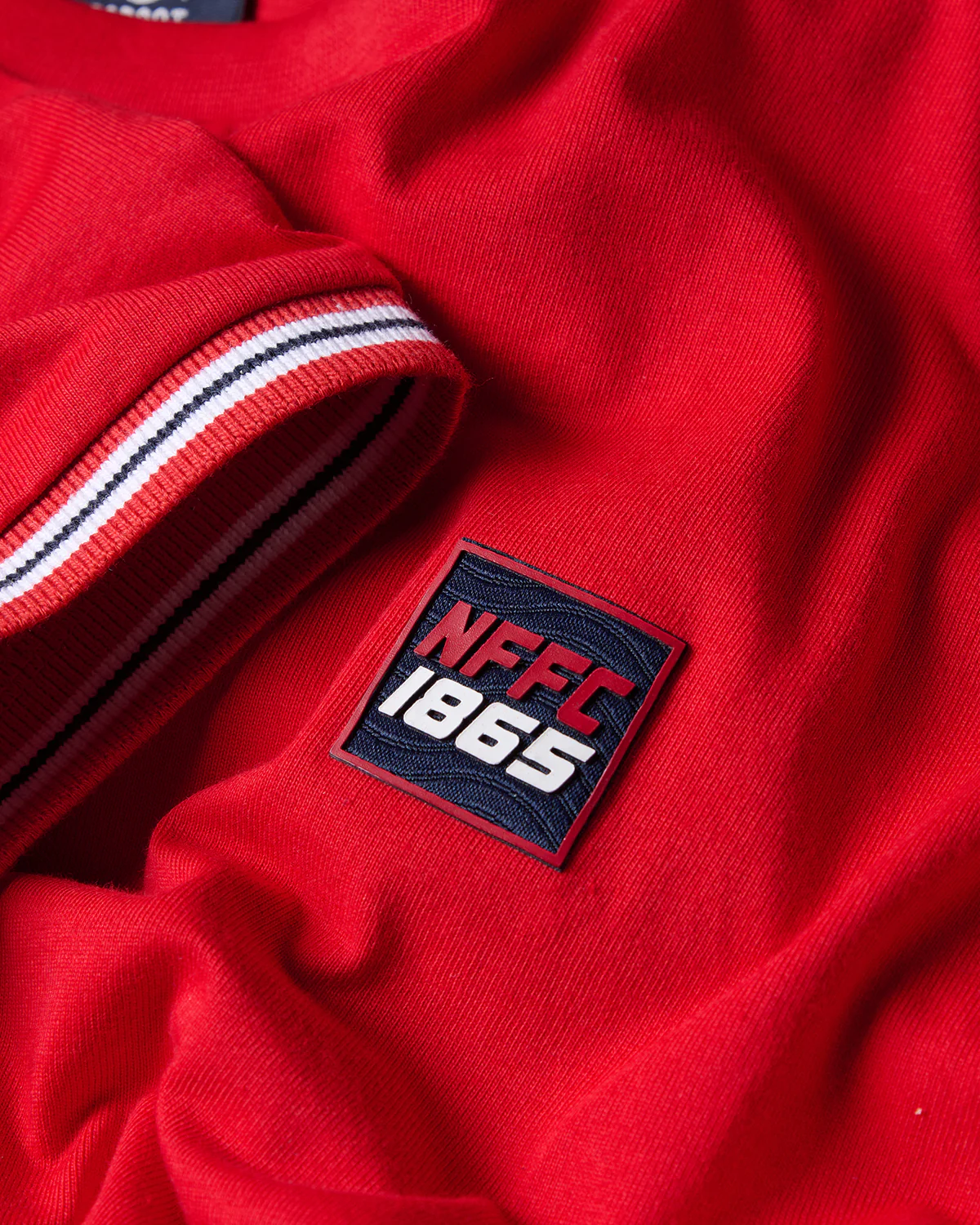 NFFC Red Sports Casual Tipped Sleeve T-Shirt - Image 7
