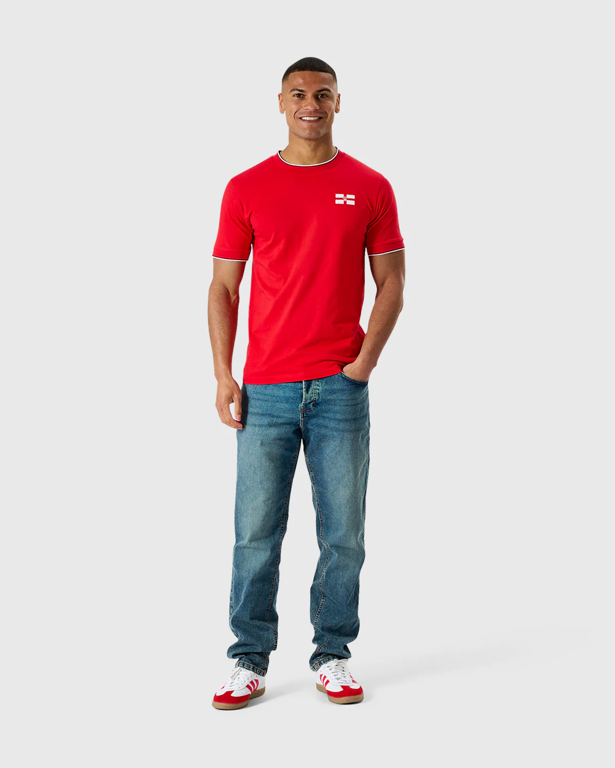 NFFC Red Club & Country Tipped T-Shirt - Image 3