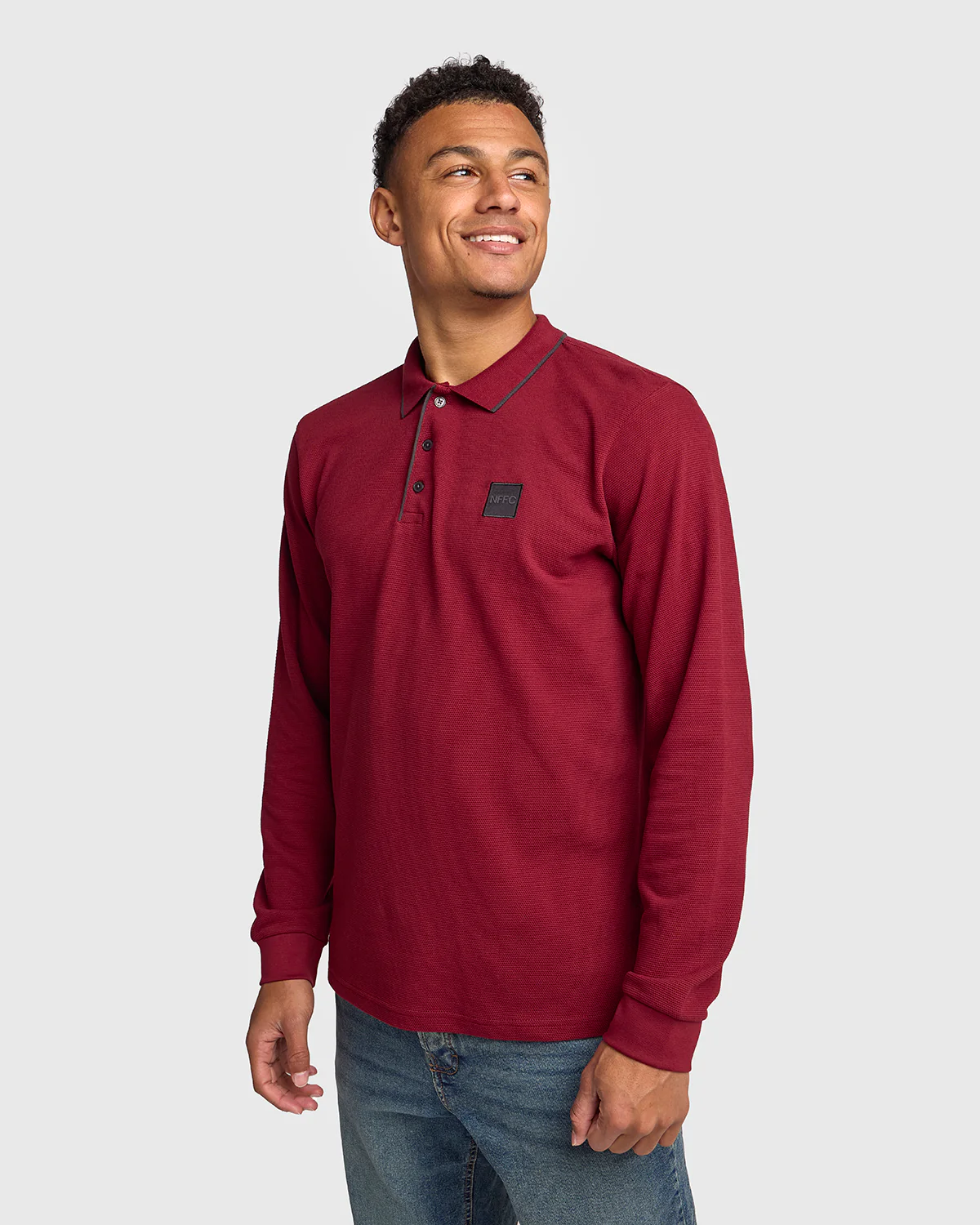 NFFC Red Terrace Long Sleeve Polo - Image 4