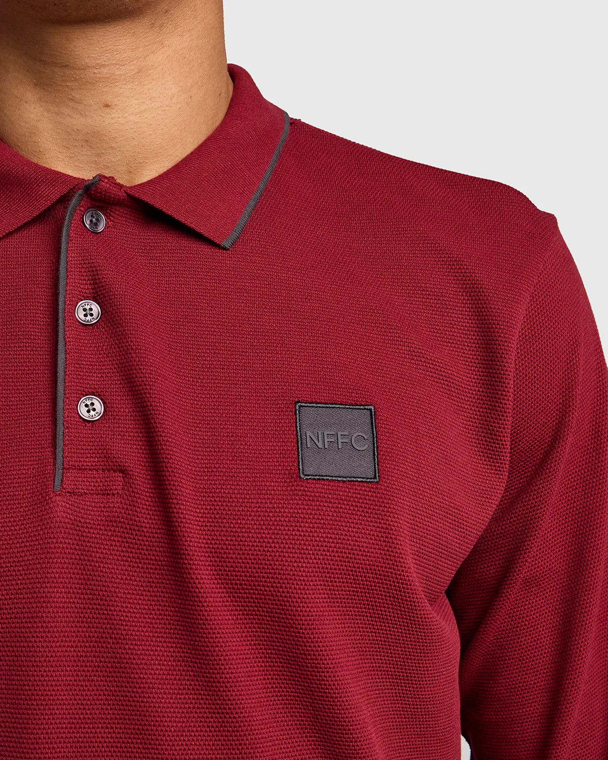 NFFC Red Terrace Long Sleeve Polo - Image 5