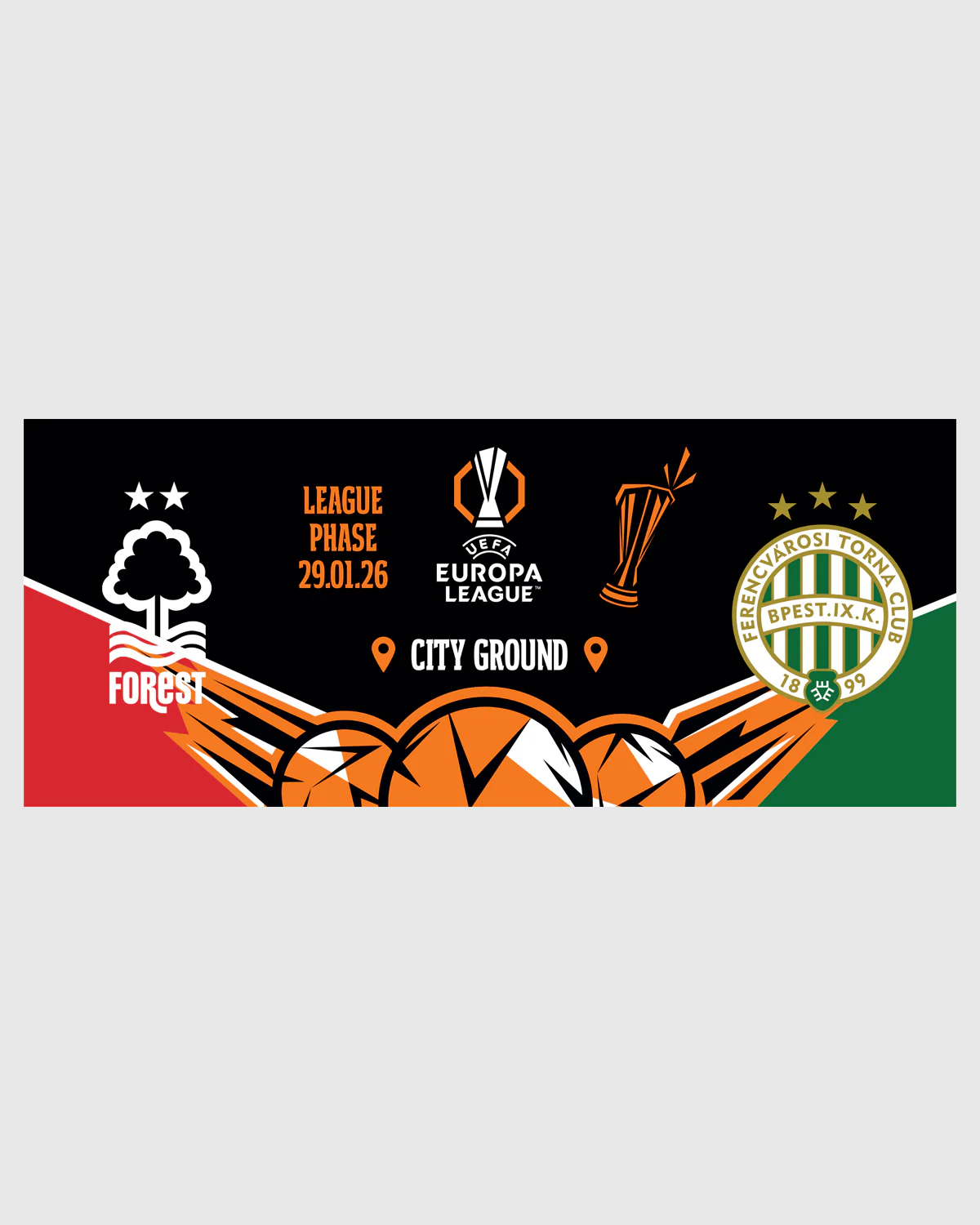 NFFC UEL 25/26 Nottingham Forest vs Ferencvárosi TC Mug - Image 2