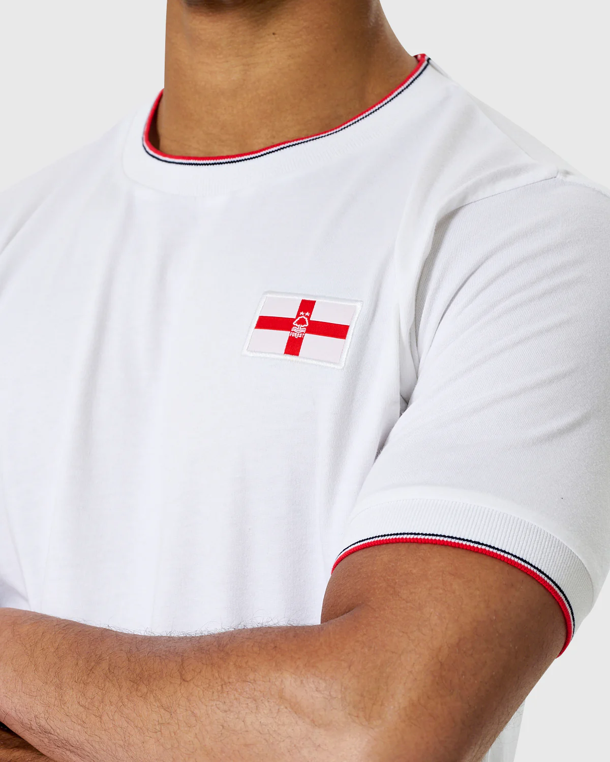 NFFC White Club & Country Tipped T-Shirt - Image 4