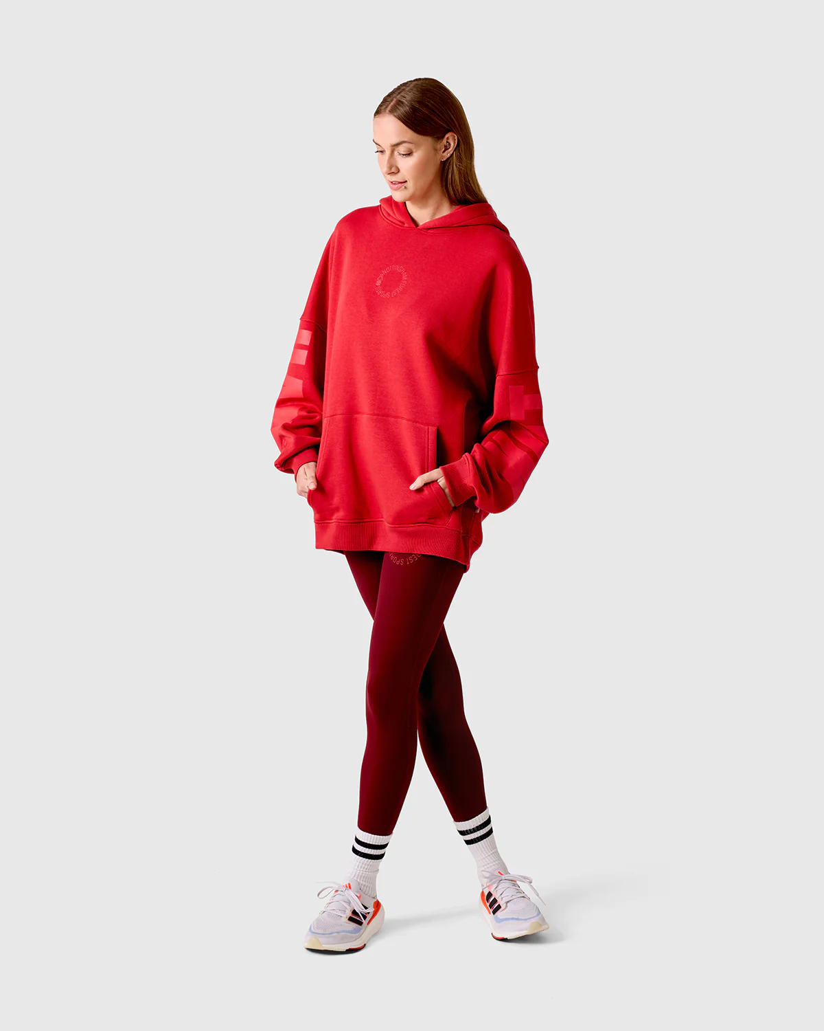 NFFC Women's Oversized Red Tonal Hoodie - Image 3