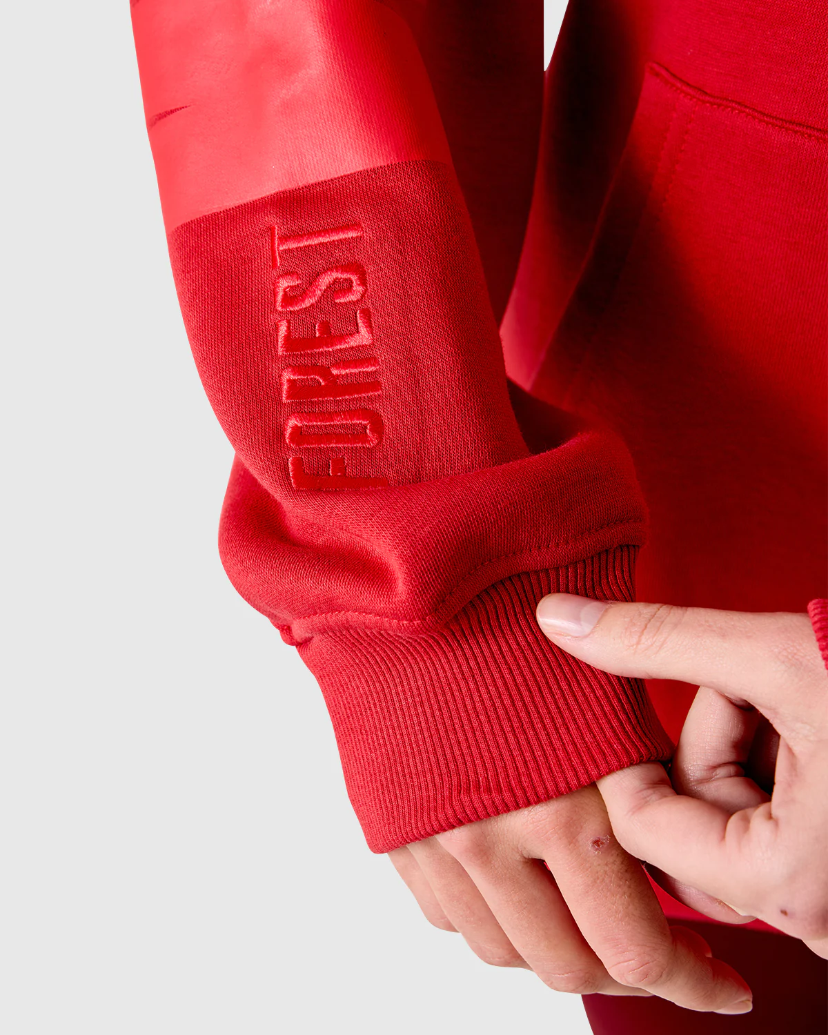 NFFC Women's Oversized Red Tonal Hoodie - Image 4