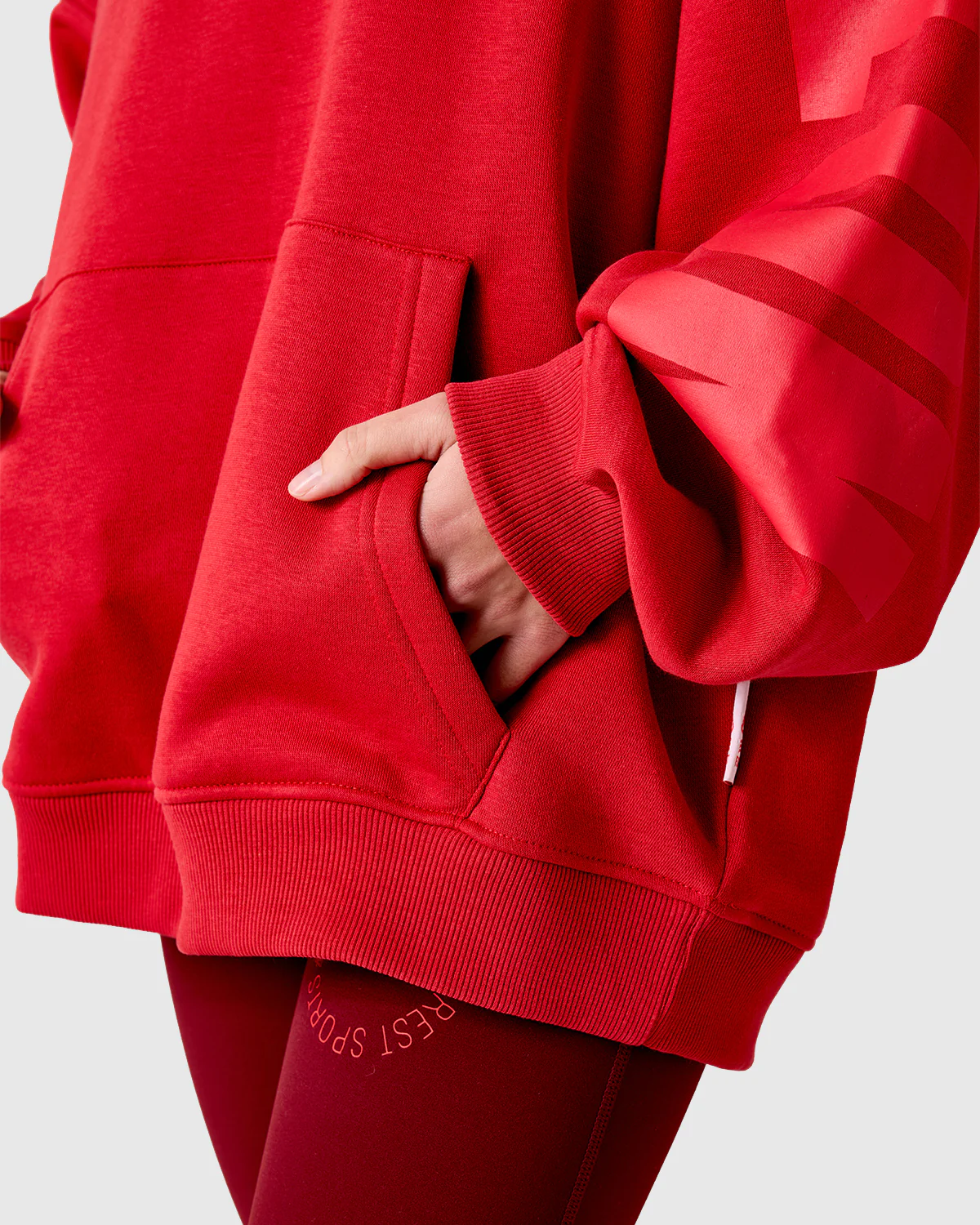 NFFC Women's Oversized Red Tonal Hoodie - Image 7