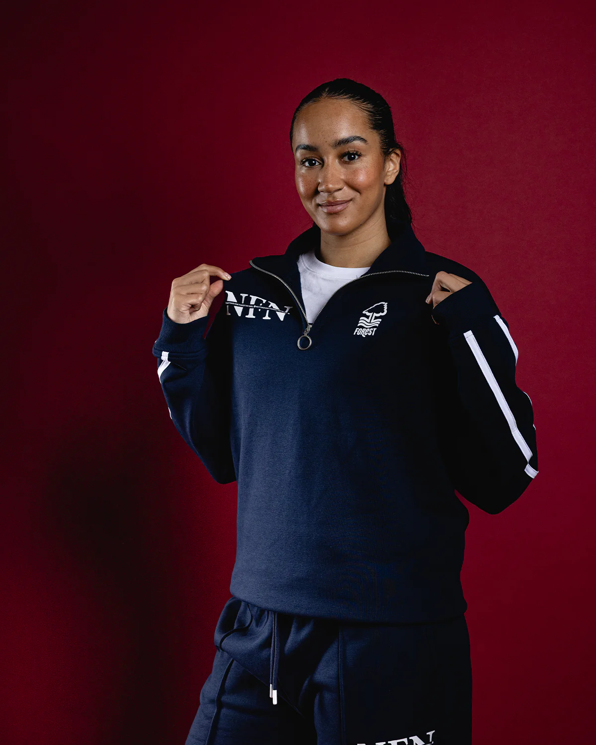 NFN Rest Day Navy 1/4 Zip Top