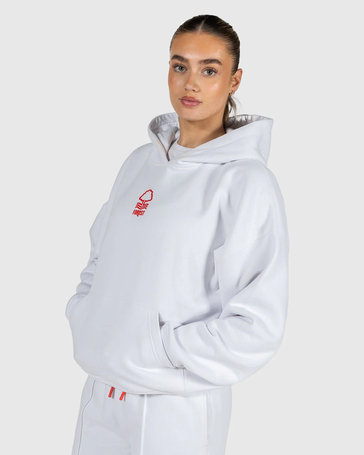 NFN Women's White Relaxed Fit Hoodie