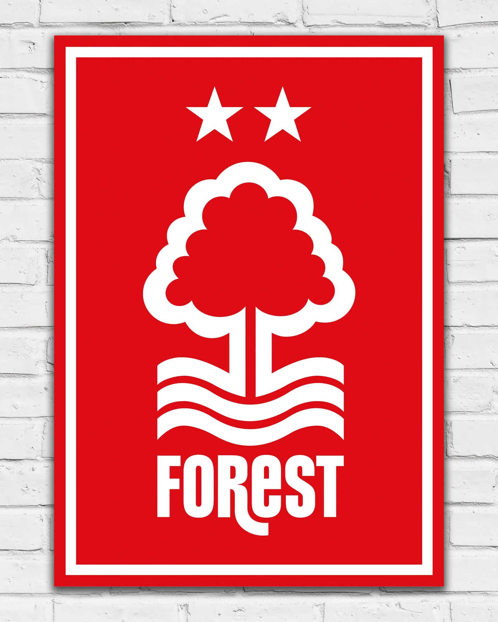 NFFC White Crest Red Background Print - Framed/Unframed - Image 2